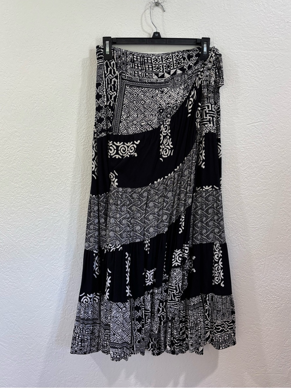 Vintage FAITH Blue Print Wrap Maxi Skirt